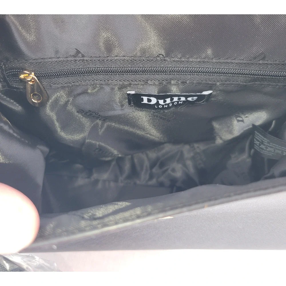 Dune London ~ Leopard Print Calf Hair, Black Satchel Crossbody Handbag‎